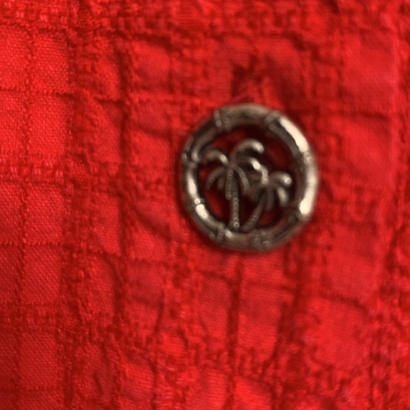 LA Seat Covers Vintage Red Vest w Silver Palm Tree Buttons - Picture 3 of 13